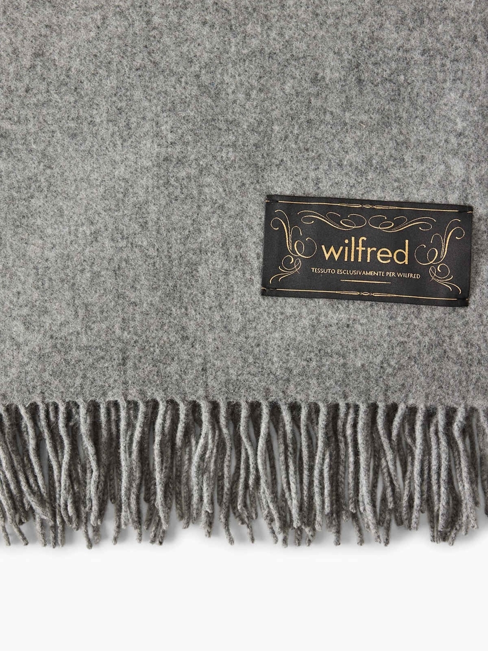 Aritzia Wilfred Gray Fringed Wool-Blend Scarf